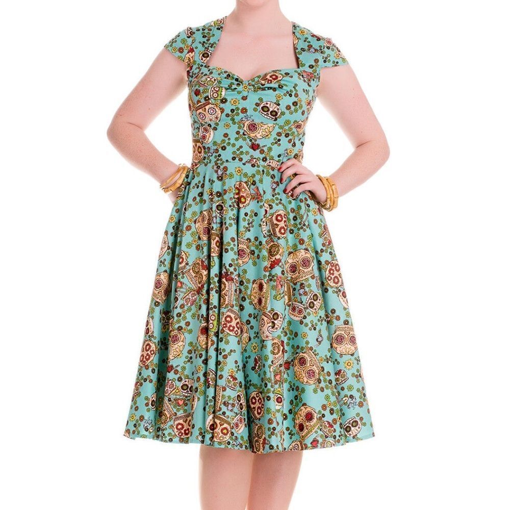 Hell Bunny Calvera Day of the Dead Floral Sugar Skull Dress